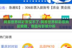 网易世界杯彩票买不了-网易世界杯彩票购买受限，原因与影响分析