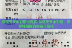 微信天天中彩票世界杯-微信天天中彩票，世界杯期间的幸运与期待