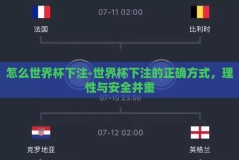 怎么世界杯下注-世界杯下注的正确方式，理性与安全并重