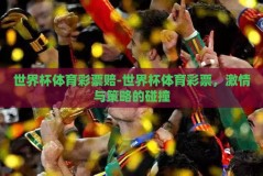 世界杯体育彩票赔-世界杯体育彩票，激情与策略的碰撞