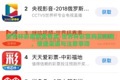 世界杯彩票那里有卖-世界杯彩票购买指南，便捷渠道与注意事项