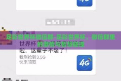 足彩世界杯微信群-足彩世界杯，微信群里的激情与智慧碰撞