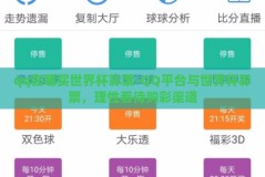 qq在哪买世界杯彩票-QQ平台与世界杯彩票，理性看待购彩渠道