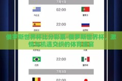 俄罗斯世界杯比分彩票-俄罗斯世界杯，激情与机遇交织的体育盛宴