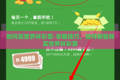 如何买世界杯彩票-掌握技巧，如何明智购买世界杯彩票