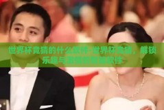 世界杯竞猜的什么软件-世界杯竞猜，解锁乐趣与激情的智能软件