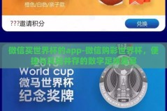 微信买世界杯的app-微信购彩世界杯，便捷与风险并存的数字足球盛宴