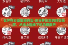 世界杯彩票那里有卖-世界杯彩票的购买指南，从线上到线下的全面解析