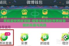 手机买世界杯竞猜-探索手机购彩世界杯竞猜的乐趣与风险