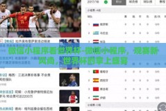 微信小程序看世界杯-微信小程序，观赛新风尚，世界杯的掌上盛宴