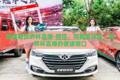 微信看世界杯直播-微信，观赛新风尚，世界杯直播的便捷窗口