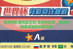 世界杯彩票购买方式-世界杯彩票，解锁观赛新乐趣的购买指南