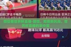 微信看世界杯直播-微信，观赛新风尚，世界杯直播的掌中宝