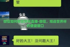 微信如何看世界杯直播-微信，观战世界杯的便捷窗口