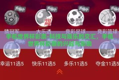 手机世界杯彩票-科技与娱乐的交汇，手机世界杯彩票的兴起与影响