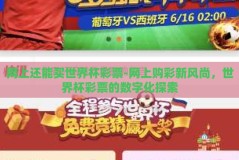 网上还能买世界杯彩票-网上购彩新风尚，世界杯彩票的数字化探索