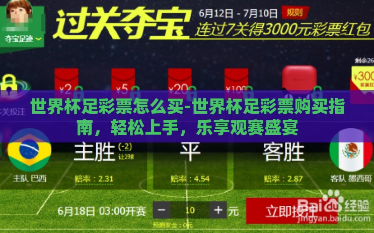 世界杯足彩票怎么买-世界杯足彩票购买指南，轻松上手，乐享观赛盛宴