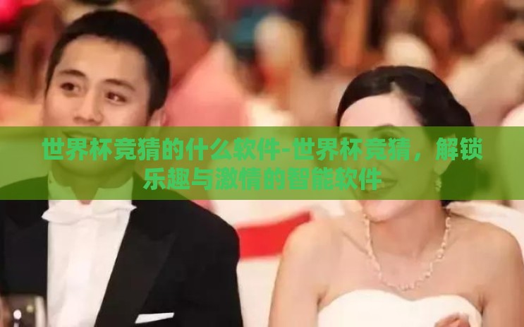 世界杯竞猜的什么软件-世界杯竞猜，解锁乐趣与激情的智能软件