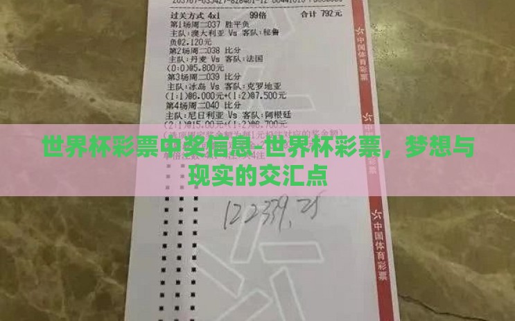 世界杯彩票中奖信息-世界杯彩票,梦想与现实的交汇点 世界杯彩票中奖信息-世界杯彩票,梦想与现实的交汇点