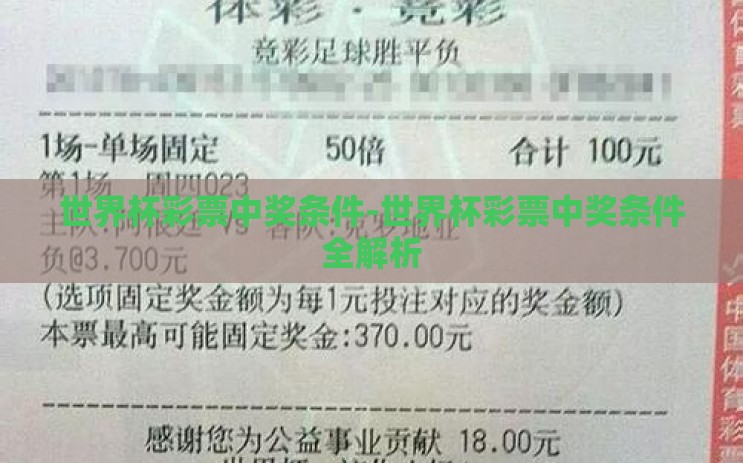 世界杯彩票中奖条件-世界杯彩票中奖条件全解析 世界杯彩票中奖条件-世界杯彩票中奖条件全解析