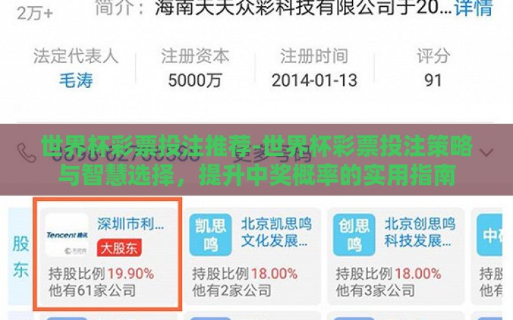 世界杯彩票投注推荐-世界杯彩票投注策略与智慧选择，提升中奖概率的实用指南