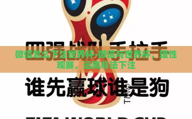 微信怎么下注世界杯-微信与世界杯，理性观赛，远离非法下注