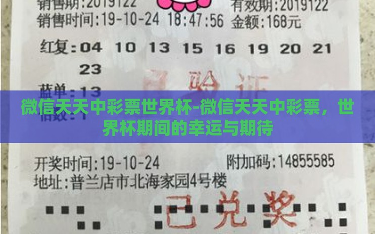 微信天天中彩票世界杯-微信天天中彩票，世界杯期间的幸运与期待