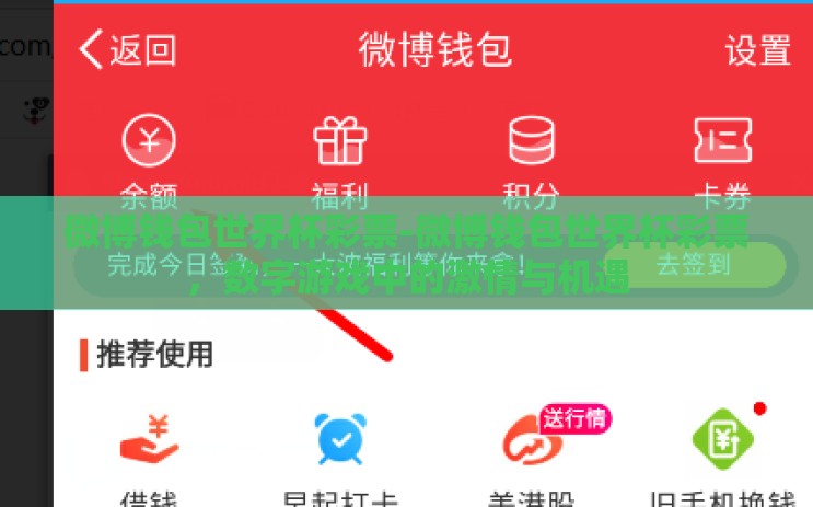 微博钱包世界杯彩票-微博钱包世界杯彩票，数字游戏中的激情与机遇