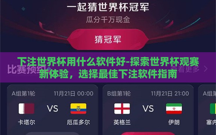 下注世界杯用什么软件好-探索世界杯观赛新体验,选择最佳下注软件指南 下注世界杯用什么软件好-探索世界杯观赛新体验,选择最佳下注软件指南